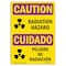 Signmission OSHA CAUTION RADIATION Sign, Radiation Hazard W/ Symbol, 14in X 10in Decal, 14" W, 10" H, Landscape OS-CR-D-1014-L-10187 - alternate 1